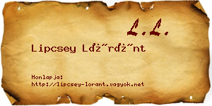 Lipcsey Lóránt névjegykártya