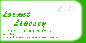 lorant lipcsey business card